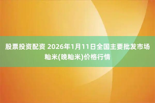 股票投资配资 2026年1月11日全国主要批发市场籼米(晚籼米)价格行情